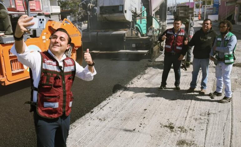 Extiende García rutas del “Tren de Pavimentación” para mejorar vialidad en el municipio