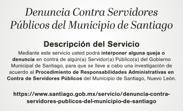 Abre espacio Municipio de Santiago para denunciar de manera anónima actos de corrupción