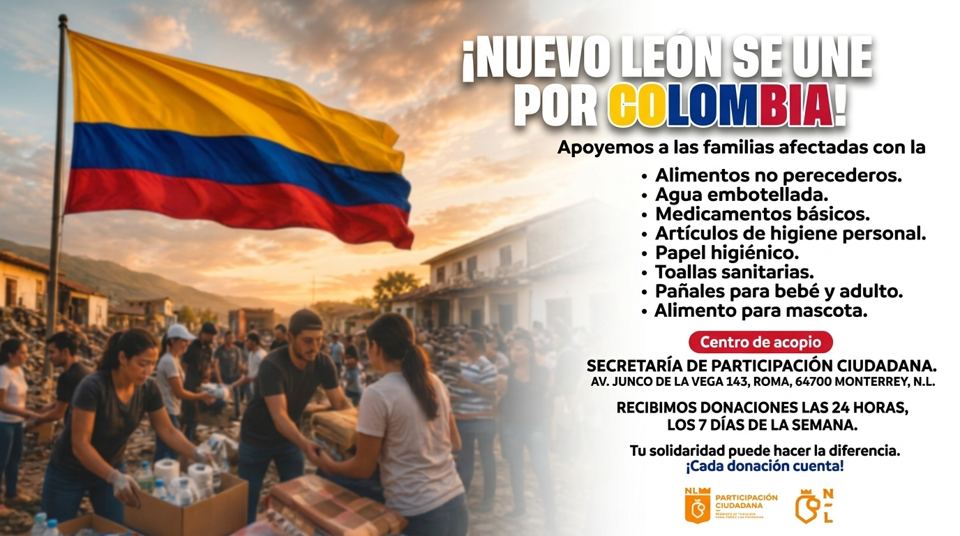 Abre Nuevo León centro de acopio 24/7 para damnificados por sismo de Colombia