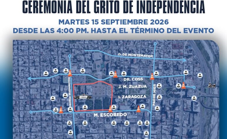 Cerrarán vialidades en Monterrey por el Grito de Independencia y esfile patrio 2026