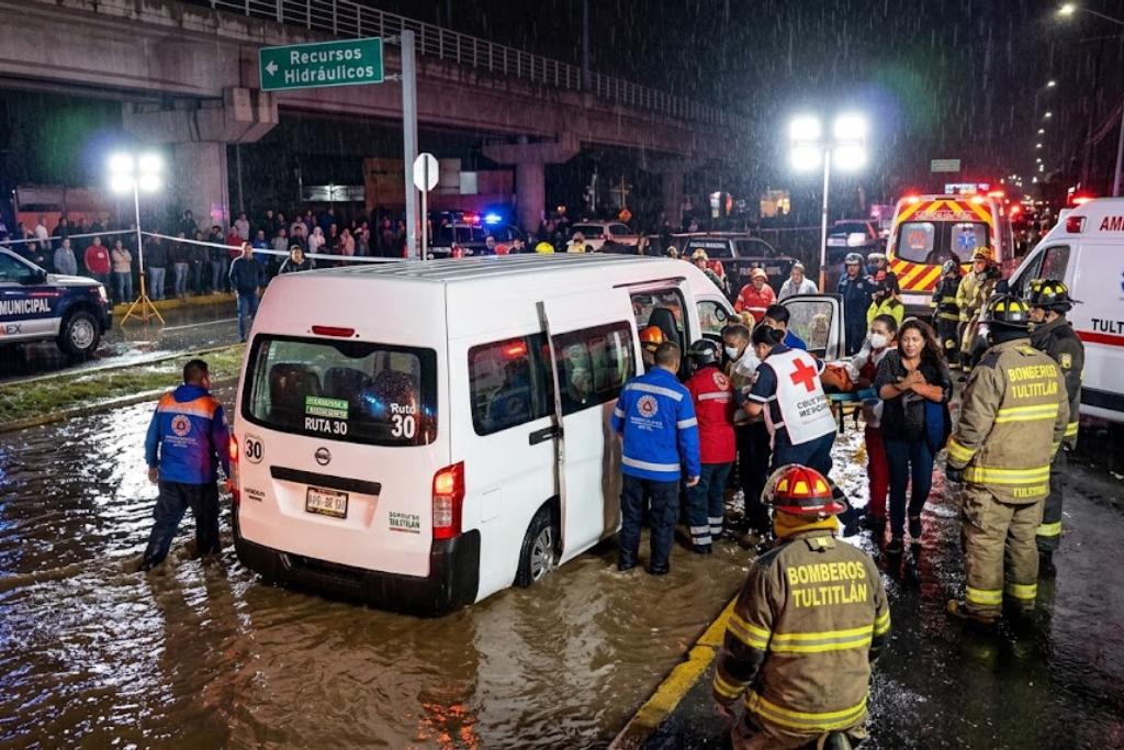 Mueren seis personas en combi: Quedan varados por inundación, pero fuga de gas los intoxica