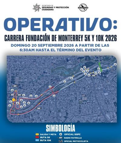 Anuncia Municipio el operativo para la carrera Fundación de Monterrey