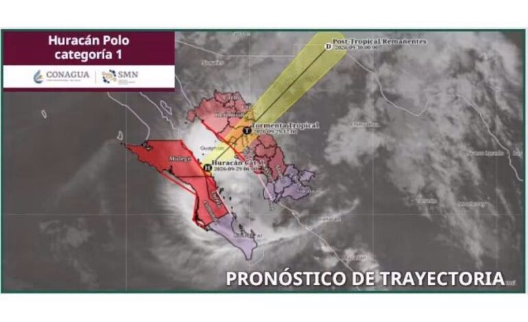 Vuelve huracán Polo a pegar en costas de Baja California y Sonora
