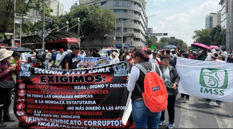 Anuncian trabajadores del IMSS marcha nacional para este martes