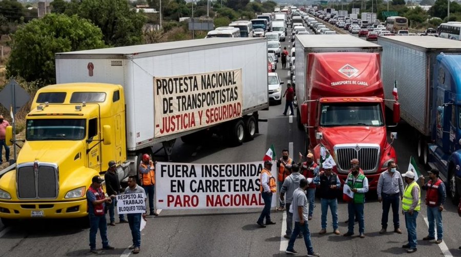 Transportistas protestan en 19 estados del país: Denuncian inseguridad en carreteras