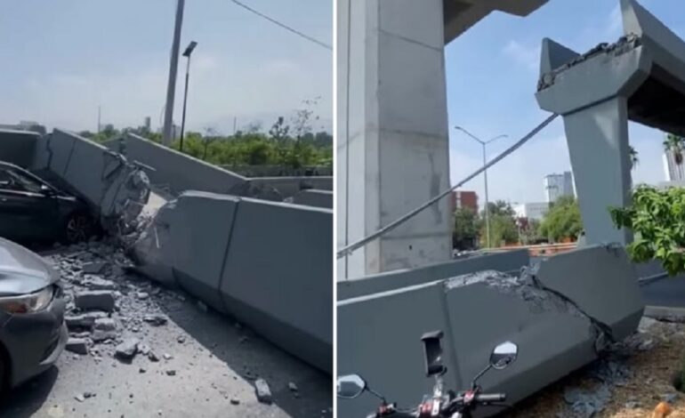 Se desploma puente peatonal sobre Constitución