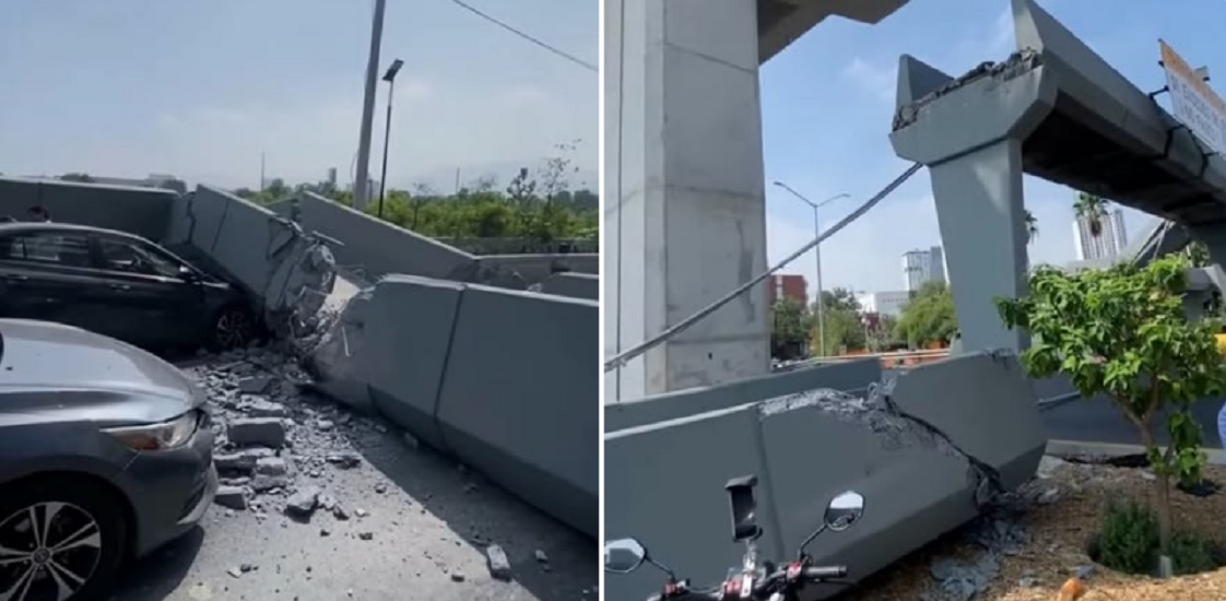 Se desploma puente peatonal sobre Constitución