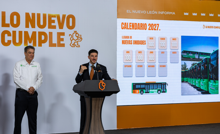 Llegarán 600 nuevos camiones, 100 por mes.- Samuel García