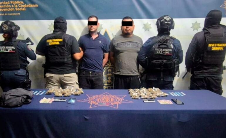 Venden drogas y son sicarios: Policía de Guadalupe los rastrea y detiene