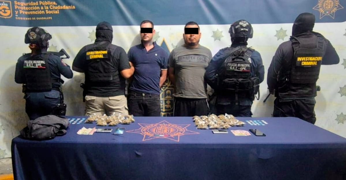 Venden drogas y son sicarios: Policía de Guadalupe los rastrea y detiene